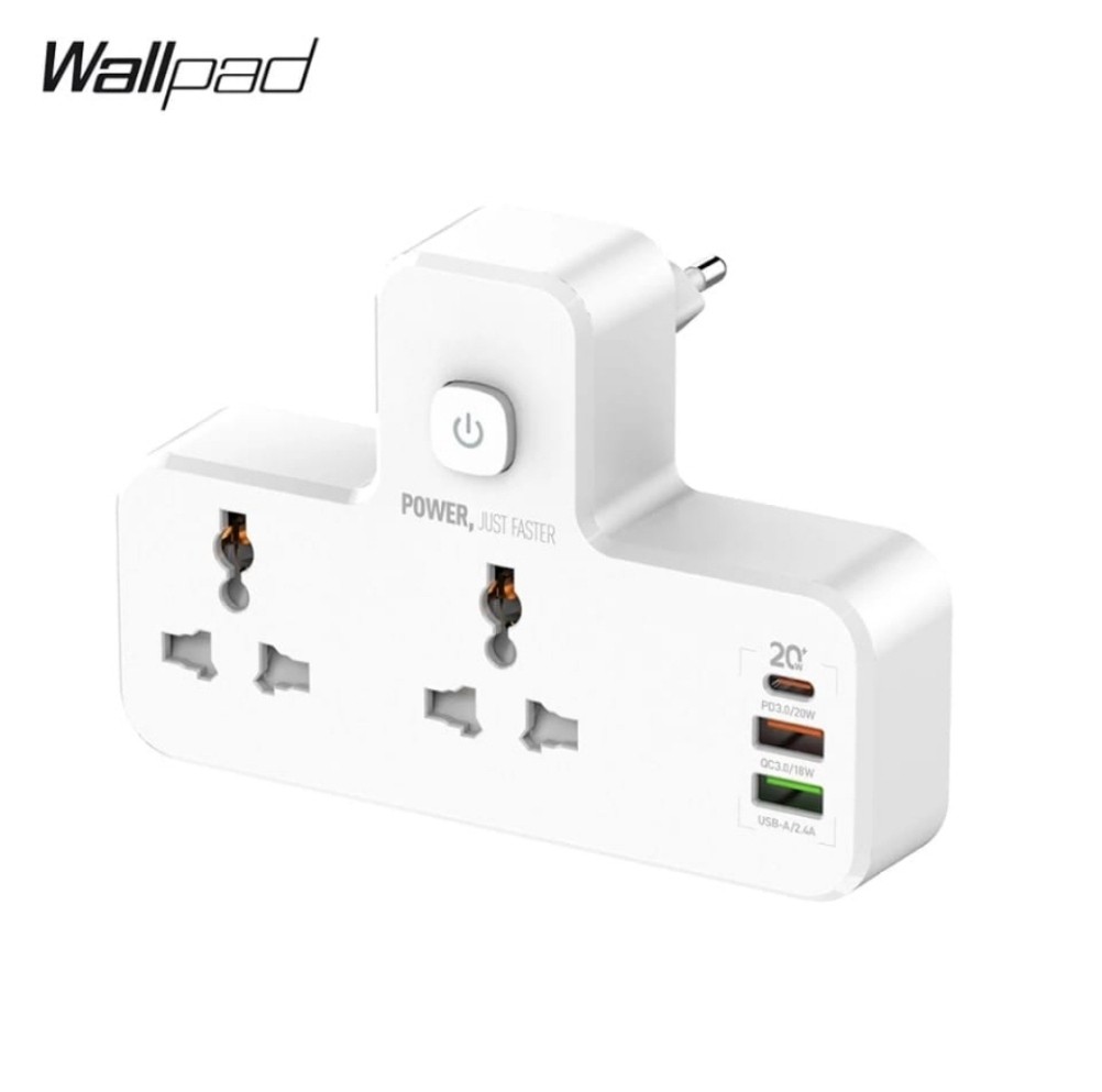 مقسم وشاحن 16 - اصلي - 3- مخارج شحن تدعم الشحن السريع والامن - 20W - مصباح ليلي LED