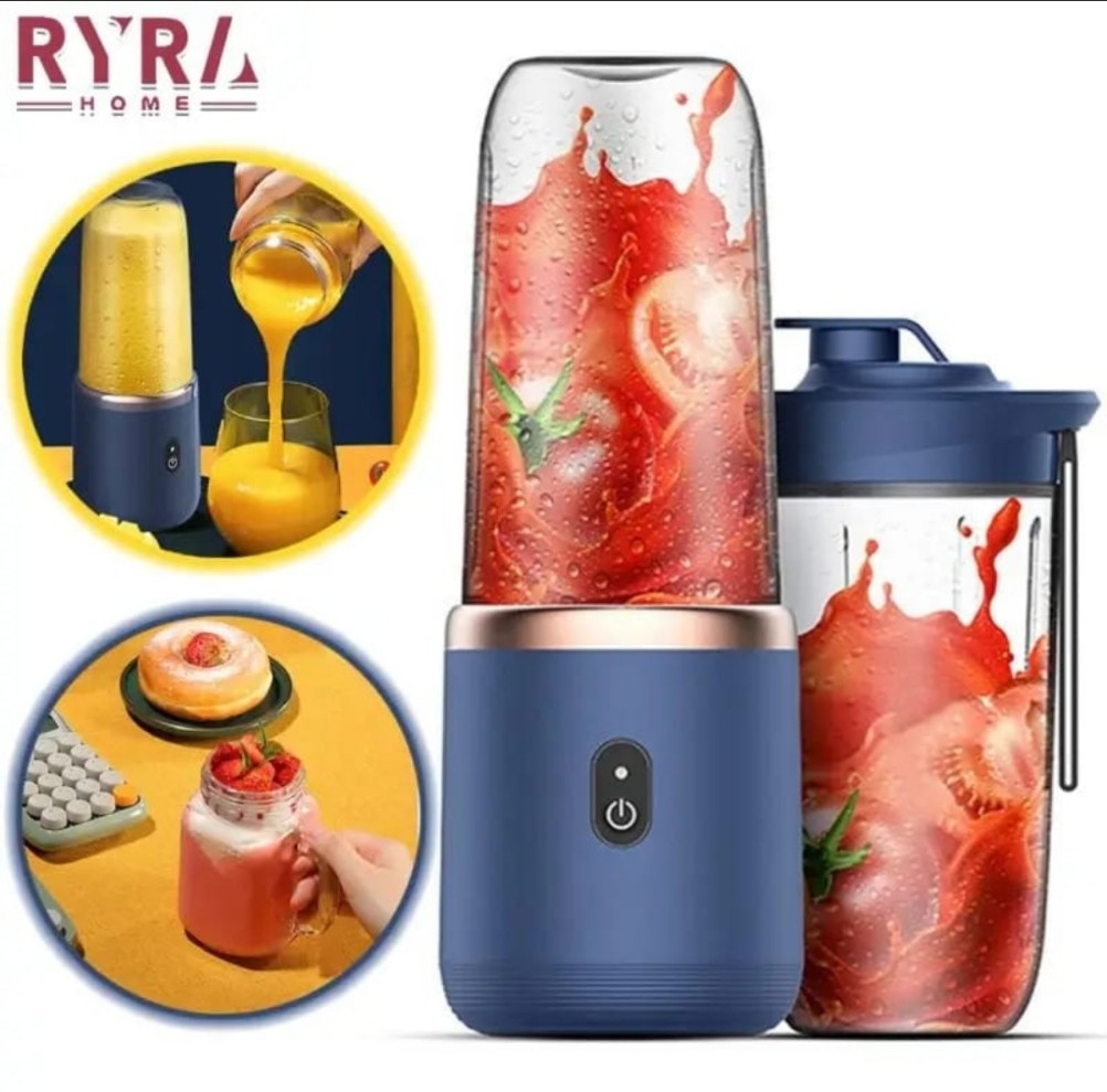 عصارة متنقلة (شحن) بكوب اضافي بشفرات ستيل