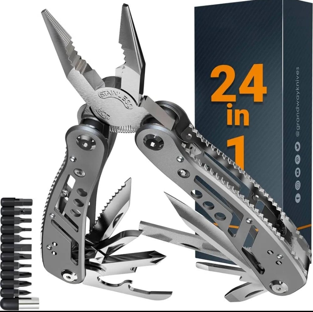 كماشة فولاذية فاخرة بمجموعة دساميس -24 وظيفة بقطعة واحدة