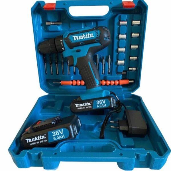 دریل مطرقة 1×3 شحن (48) فولت ) ب 2 بطاريات  شد وفك - بشنطة و 75 قطعة